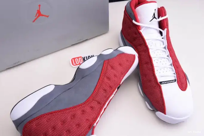 1st Kicks Flint Jordan Air Red Grey 13 414571-600 Gym Retro 0526